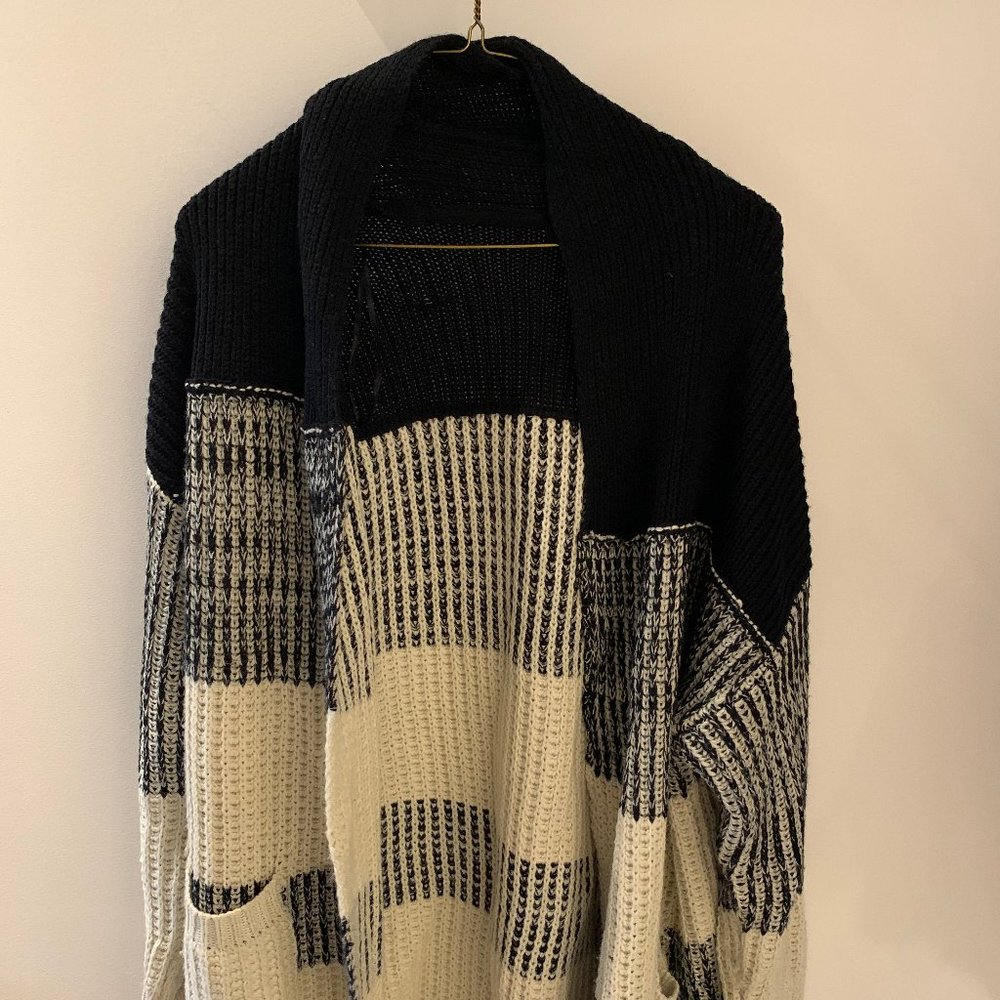 black and white striped sweater